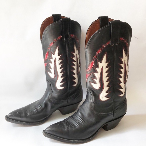 red and white cowboy boots